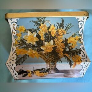 Vintage Edward Sharp Toffee Candy Tin Container Floral Bouquets England